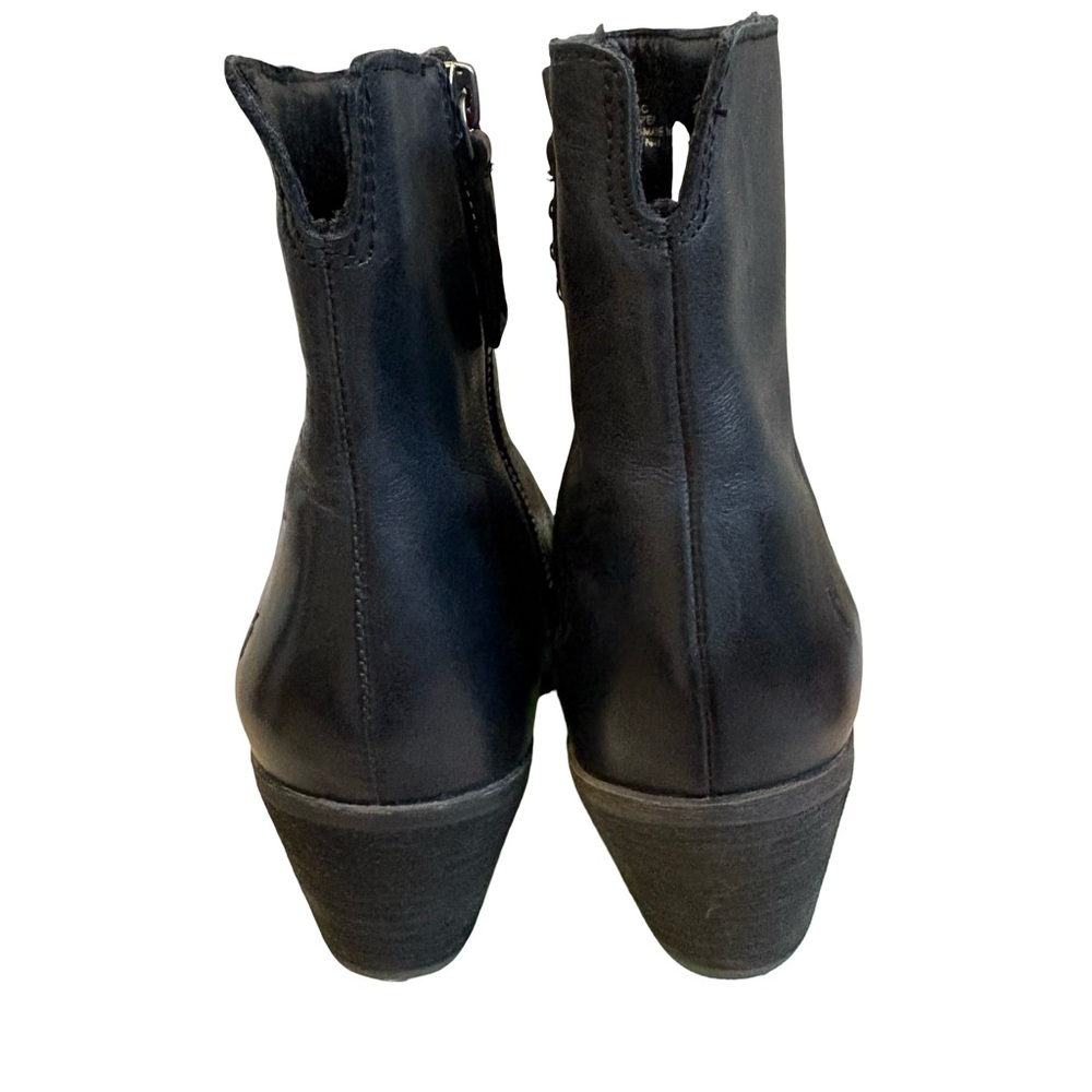 Frye Megan Black Leather Ankle Boots Western Minimalist Coastal Cowgirl, Sz 8.5 - Picture 12 of 16
